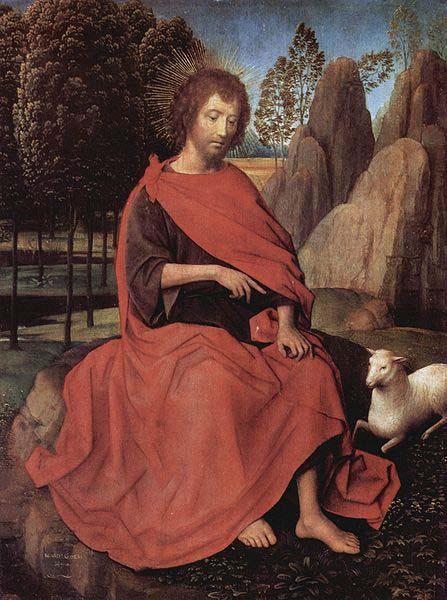 Hans Memling Diptychon mit Johannes dem Taufer und der Hl. Veronika, linker Flugel